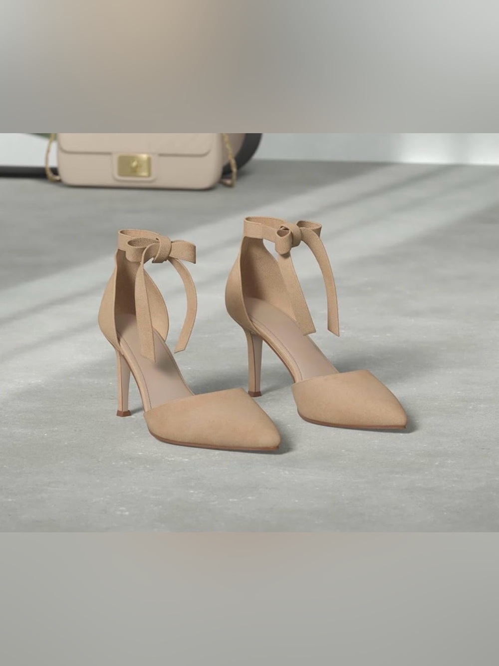 NEW PiePieBuy Womens High Heel Pointed Toe Pumps Ankle Tie Classic Office Size 6